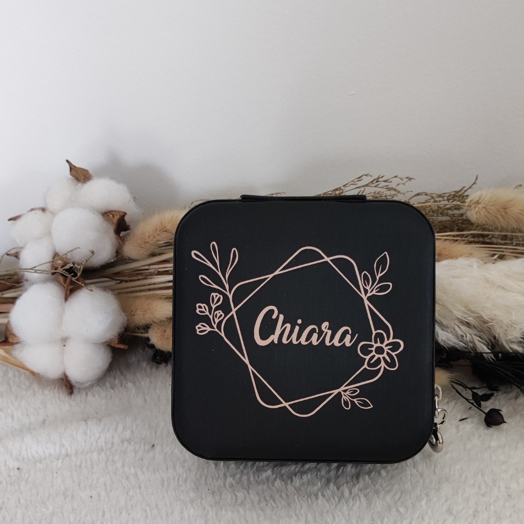 Boite a bijoux Noir personnalisé cadeau LOZCREA