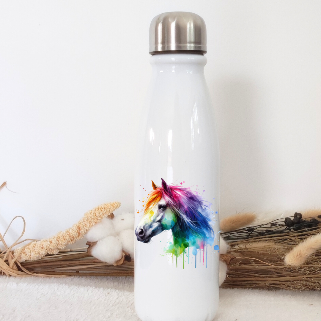 Gourde personnalisée LOZCREA animal rainbow cheval